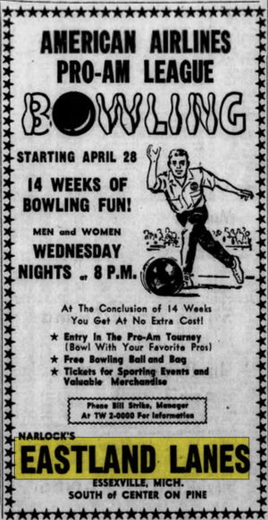 Eastland Bowling Center (Eastland Lanes) - Apr 13 1971 Ad